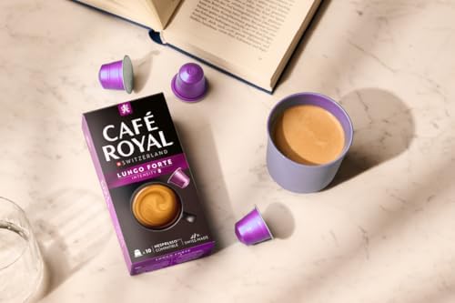 Café Royal, Lungo Forte, 100 Nespresso (R) compatible capsules, 80 percent recycled Aluminium, Rainforest Alliance certified, intensity 8