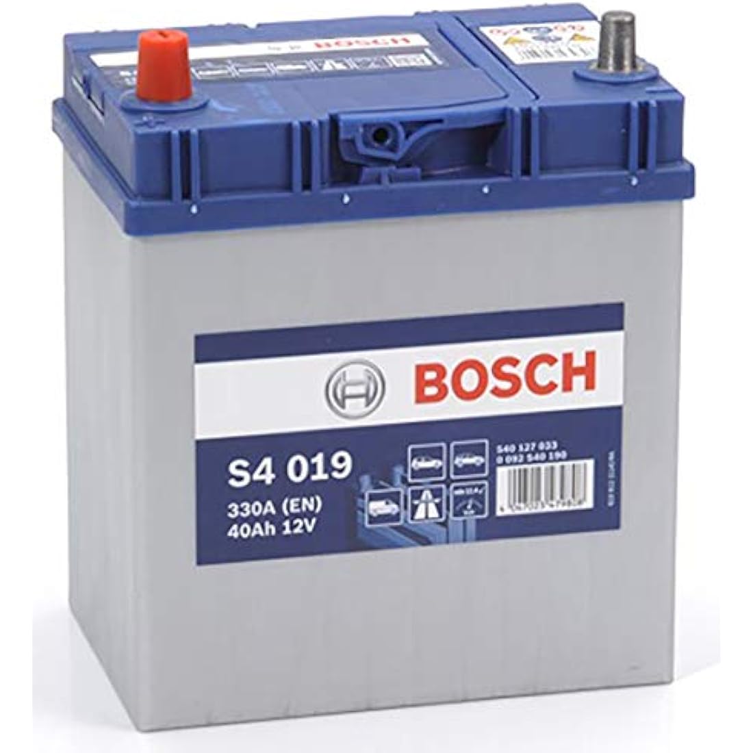Bosch S4019 - Car Battery - 40A/H - 330A - Lead-Acid Technology - for Vehicles without Start/Stop System