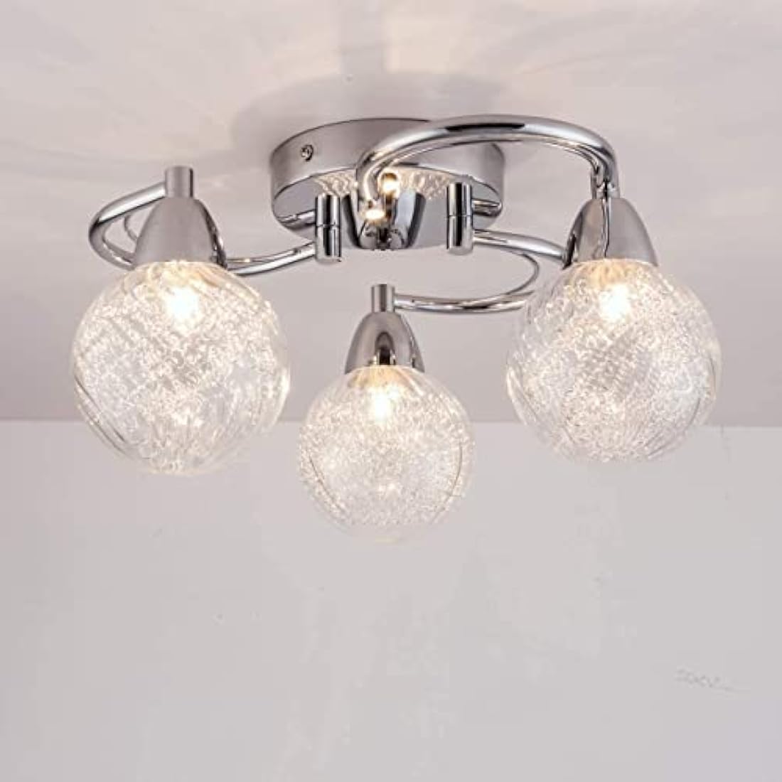 AUROLITE AL1033 BOLLA 3xG9 LED Semi Flush Ceiling Light, Polished Chrome Finish, 12W, Warm White (3000K), Ideal for Living Room, Bedroom, Kitchen, and Hallway