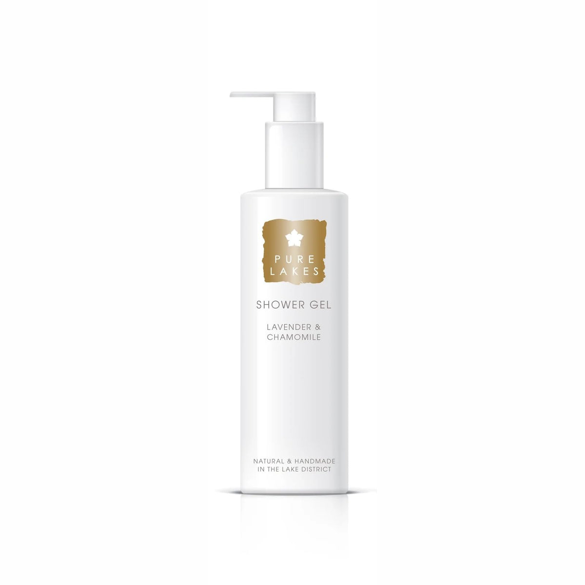Pure Lakes Lavender & Chamomile Shower Gel - Pump | Organic Shower Gel with Lavender & Chamomile Essential Oils | Vegan Shower Gel Made with Organic