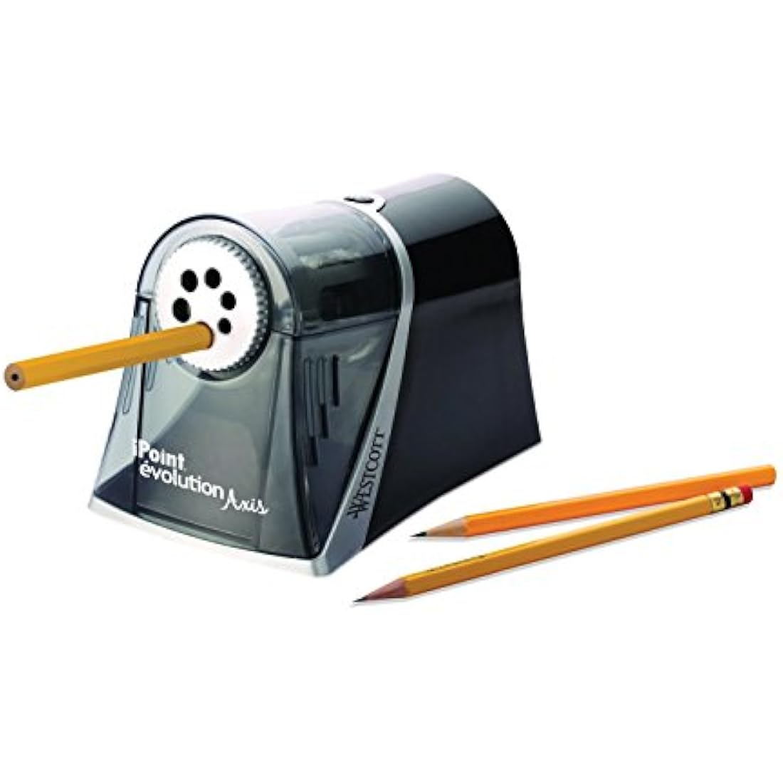 Westcott E-15509 00 iPoint Axis Electric Sharpener with Automatic Sharpener, 6 Different Openings, Grey/Black