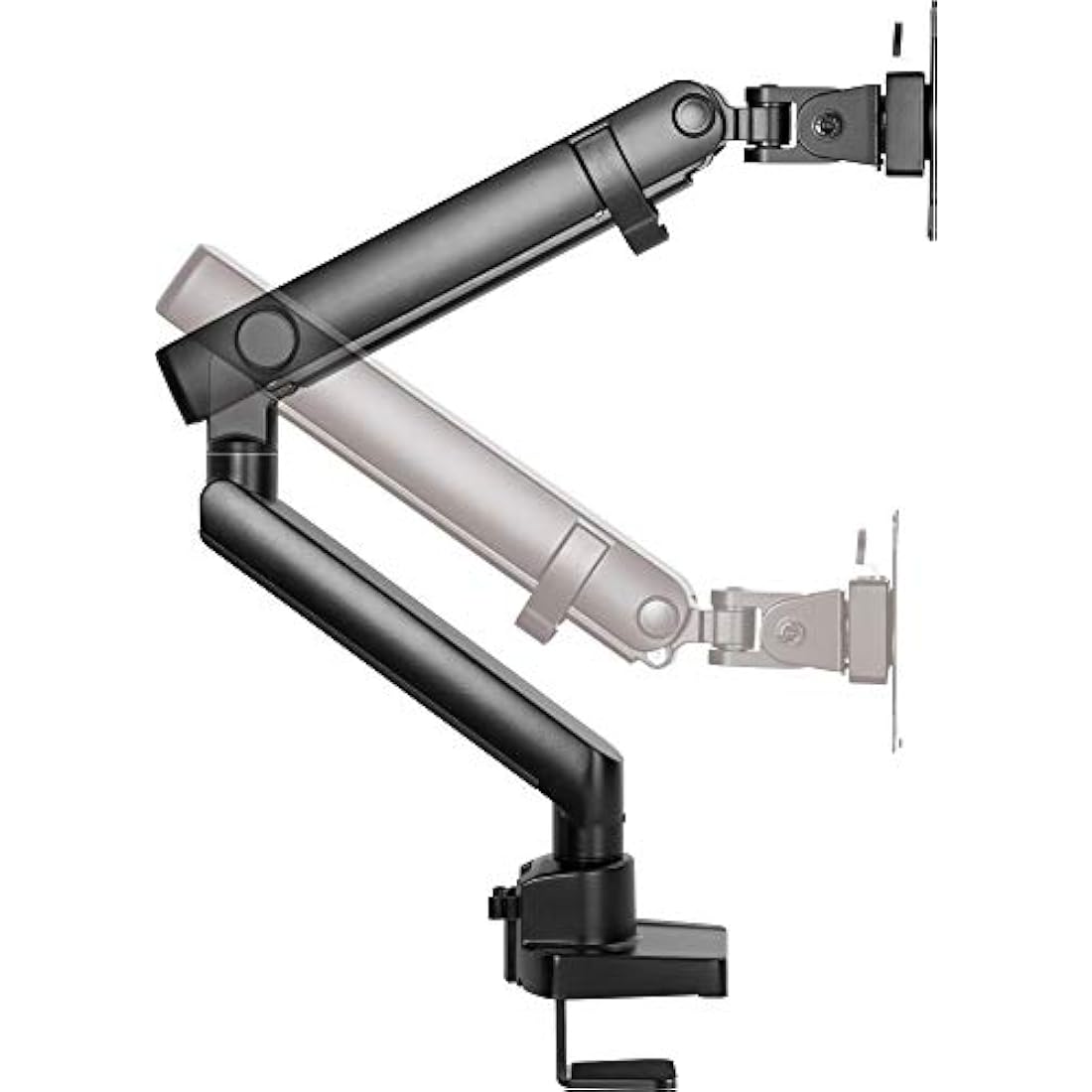 ICY BOX IB-MS313-T Monitor Mount for 1 Display up to 32 Inches (8 kg), VESA 75x75/100x100, Steel Stand, Swivel and Tilt, Table Top/Edge Mount, Black