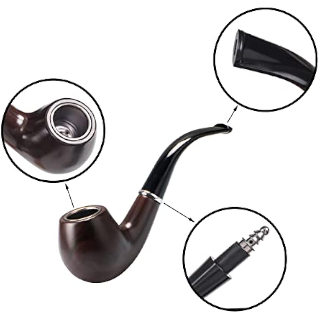 UseeShine Tobacco pipe, handmade wooden Smoking pipe, Cigarettes Cigar Pipes perfect beginner pipe,gift set