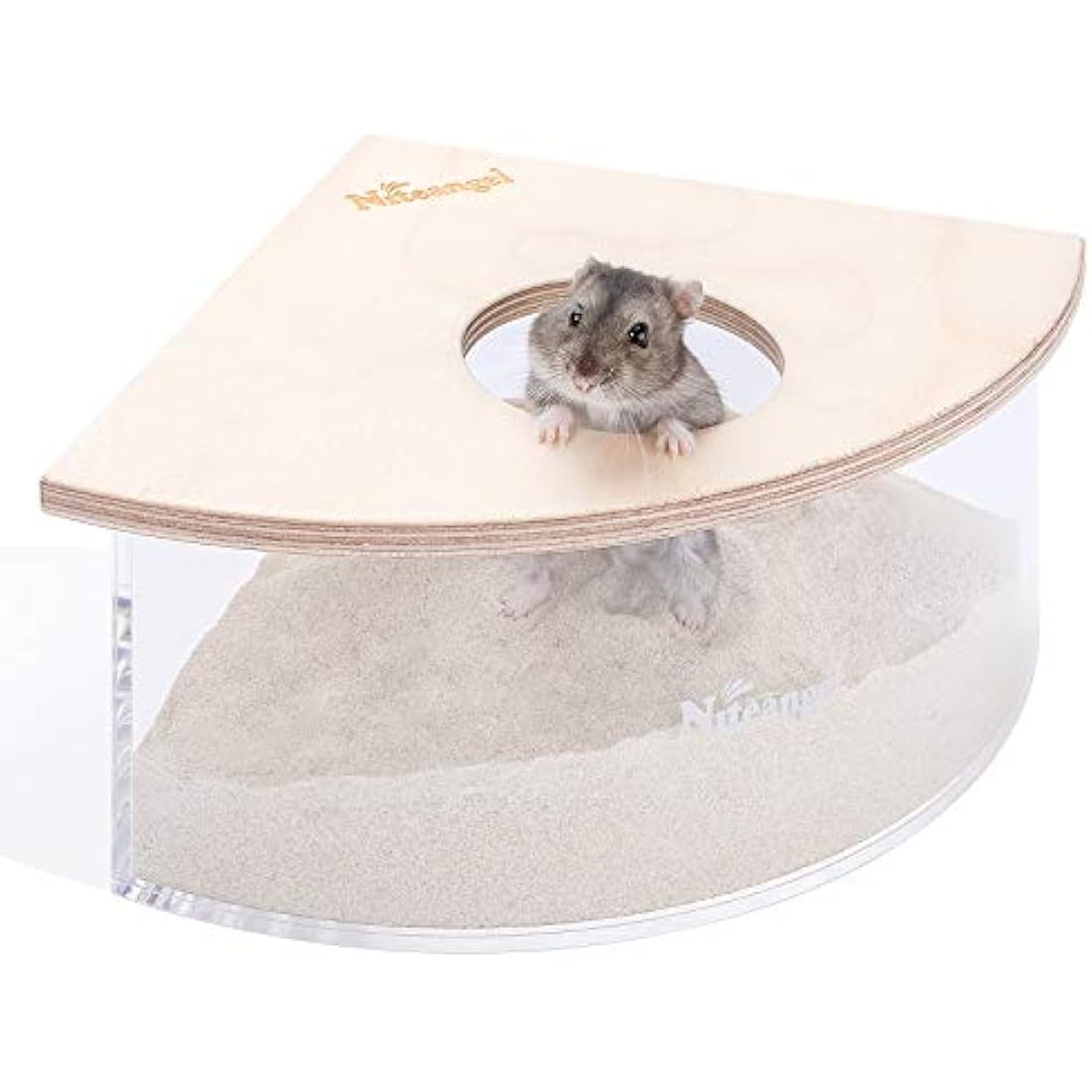 Niteangel Small Animal Sand-Bath Box - Acrylic Critter's Sand Bath Shower Room & Digging Sand Container for Hamsters Mice Lemming Gerbils or Other Small Pets
