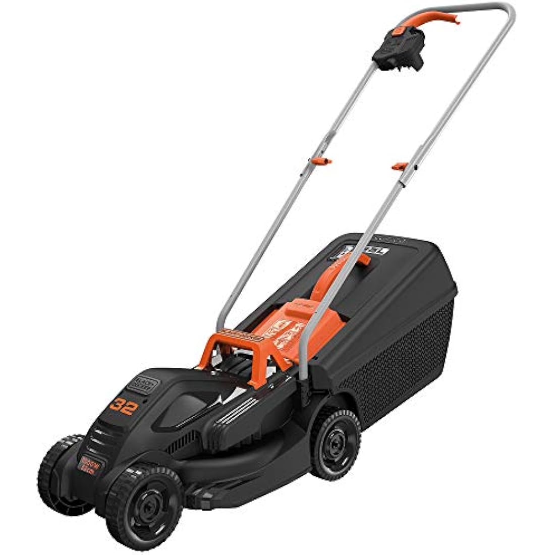 Black+Decker BEMW351GL2 Electric Lawnmower/Trimmer Kit (1,000 W, 32 cm Cutting Width, Triple Axial Cutting Height Adjustment, 35 L Grass Catcher Container, Includes 200 W Single-Handed Grass Trimmer)