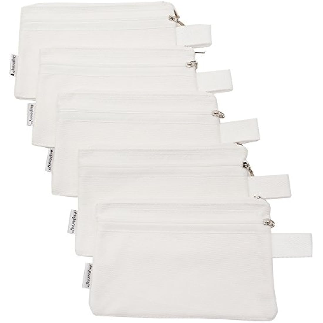 Augbunny 100% Cotton 16oz Canvas Zipper Makeup Pouch, Coin Purse, Cellphone Purse, Pen/Pencil Case 5-Pack