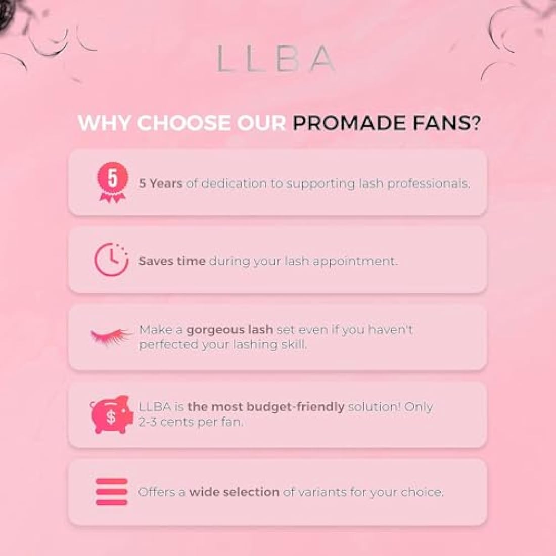 LLBA Promade Mix Fans | Handmade Volume Eyelashes | Multi Selections From 5D To 12D | C CC D Curl | Thickness 0.03~0.1 mm | 9-18mm Length | Long Lasting | Easy Application (10D-0.03 C, 11-12-13mm)