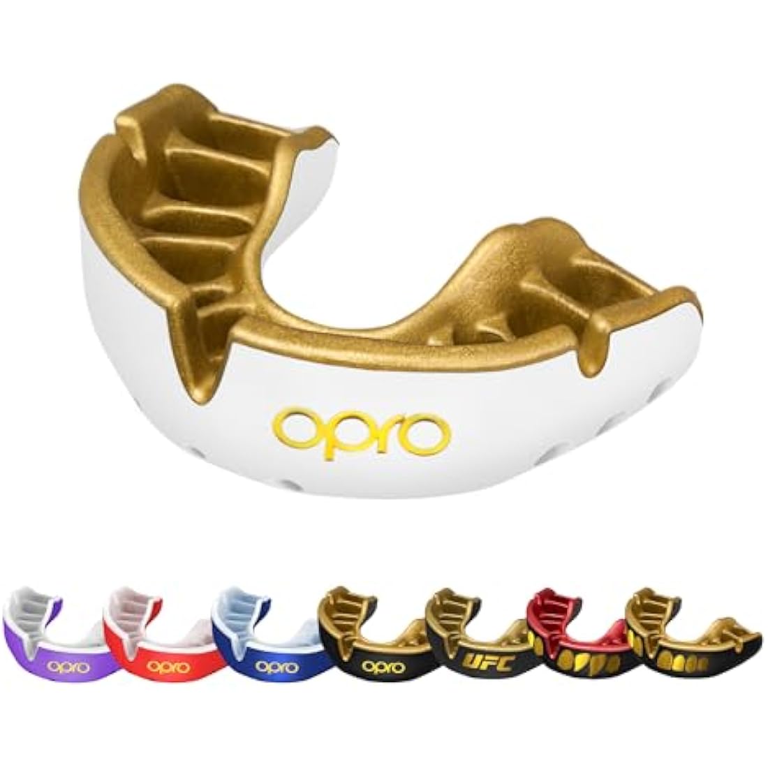 OPRO Gold Level Mouthguard Premium Fit – Gum Shield Adult and Kids – OPRO Mouth Guard Boxing and MMA, Easy Self-Fit Gum Shield Rugby and Hockey – Premium Protection with Dental Warranty