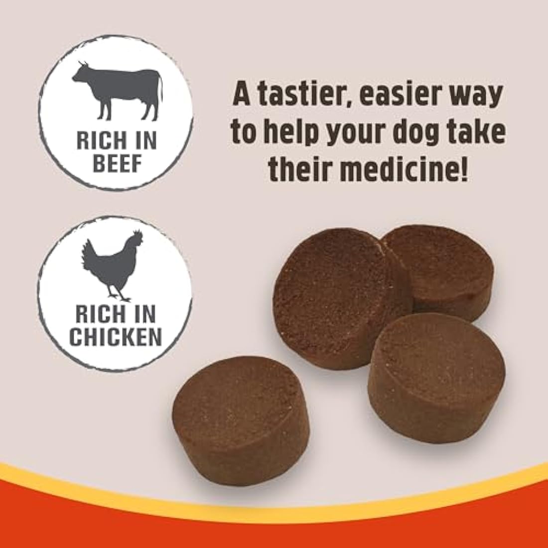 Rosewood Pill Treats for Dogs - Easy Way to Hide Tablets and Pills, Soft Dog Treats for Medicine, Rich in Tasty Chicken and Beef, for Small, Medium and Large Dogs (Case of 12 x 80g)