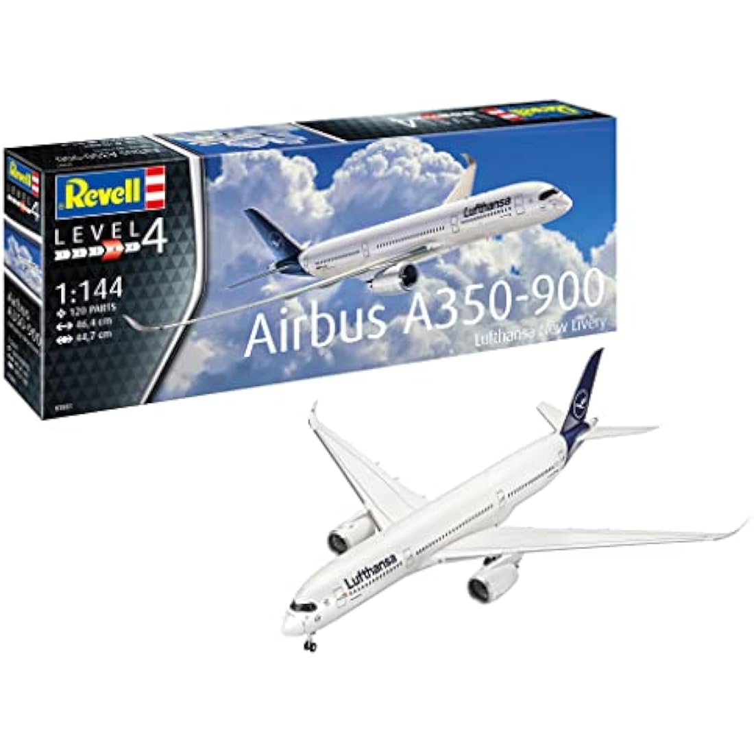 Revell 03881 Airbus A350-900 Lufthansa New Livery 1:144 Scale Unbuilt/Unpainted Plastic Model Kit
