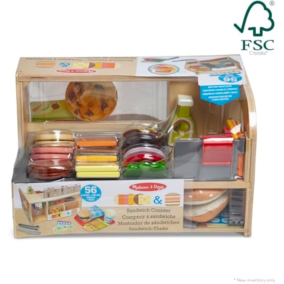 Melissa & Doug Slice & Stack Wooden Sandwich Counter | Pretend Play | Play Food | Wooden Toy | 3+ | Gift for Boy or Girl - FSC Certified