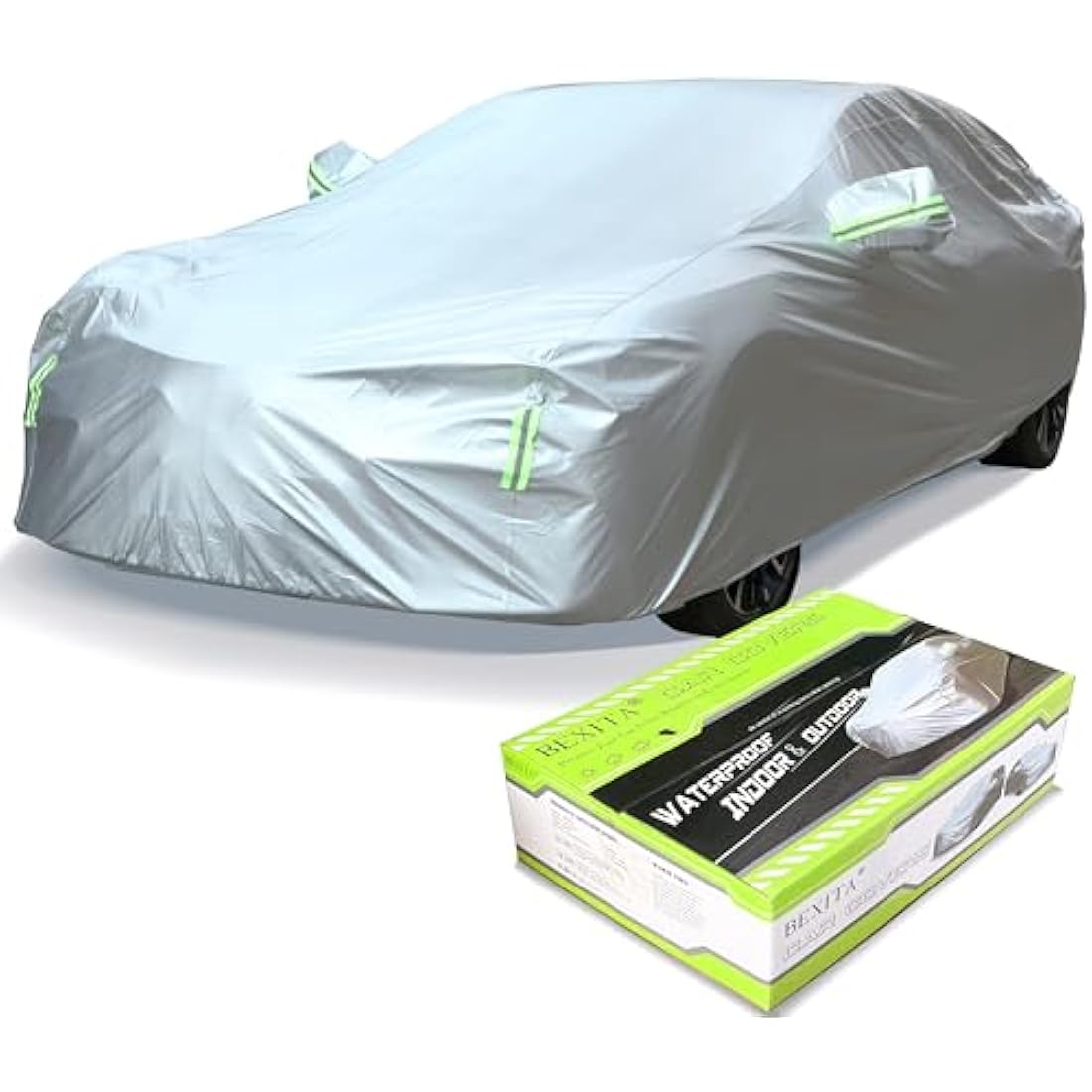 BEXITA Car Cover Waterproof Outdoor All Weather Windproof Snowproof UV Protection Full Car Covers Fit for Saloon; Size XL: MAX 201in/510cm