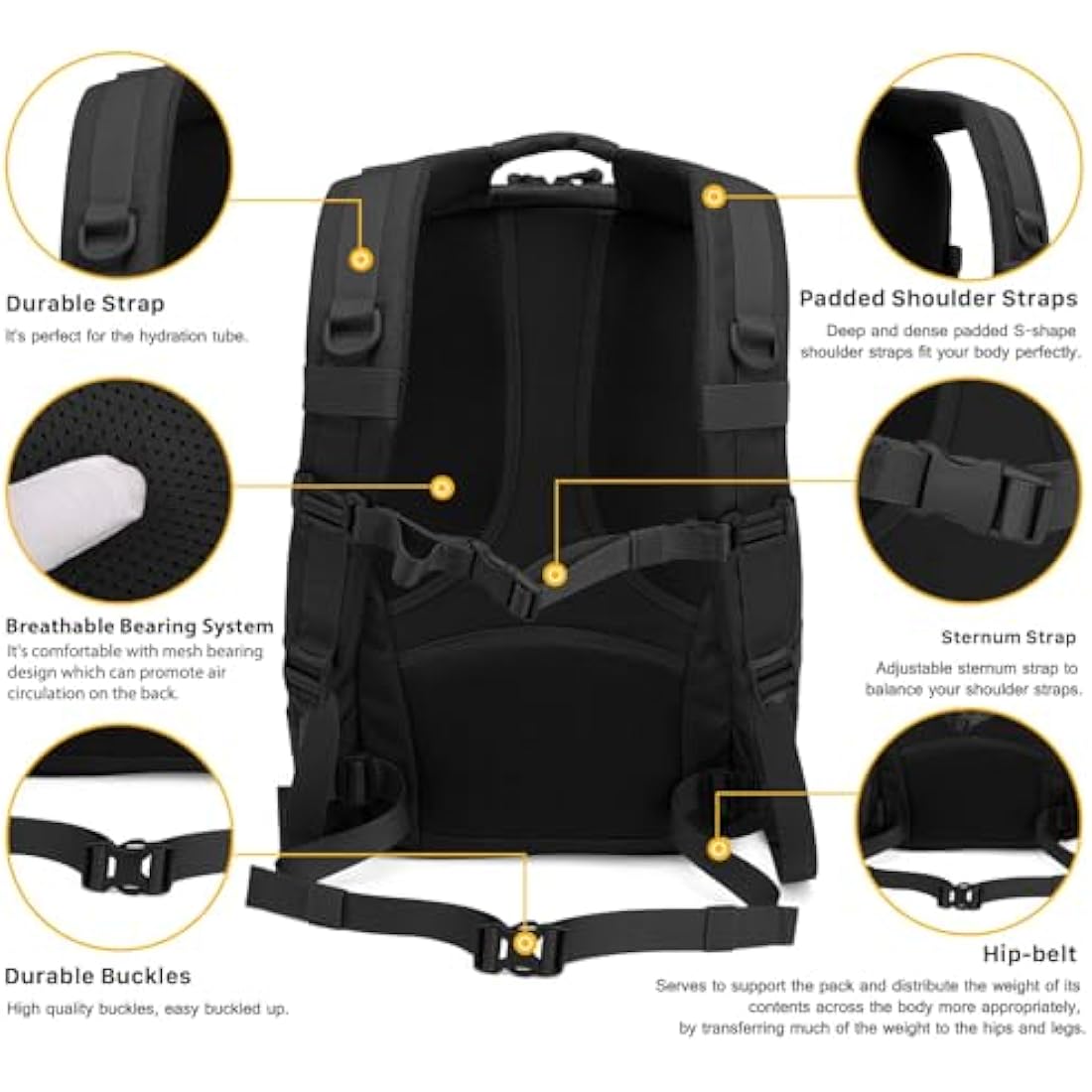 Mardingtop 25L Military Tactical Backpack Practical Rucksack for Men with Molle System Outdoor Hiking Backpack Army Backpack for Hiking, Traveling, Mountaining