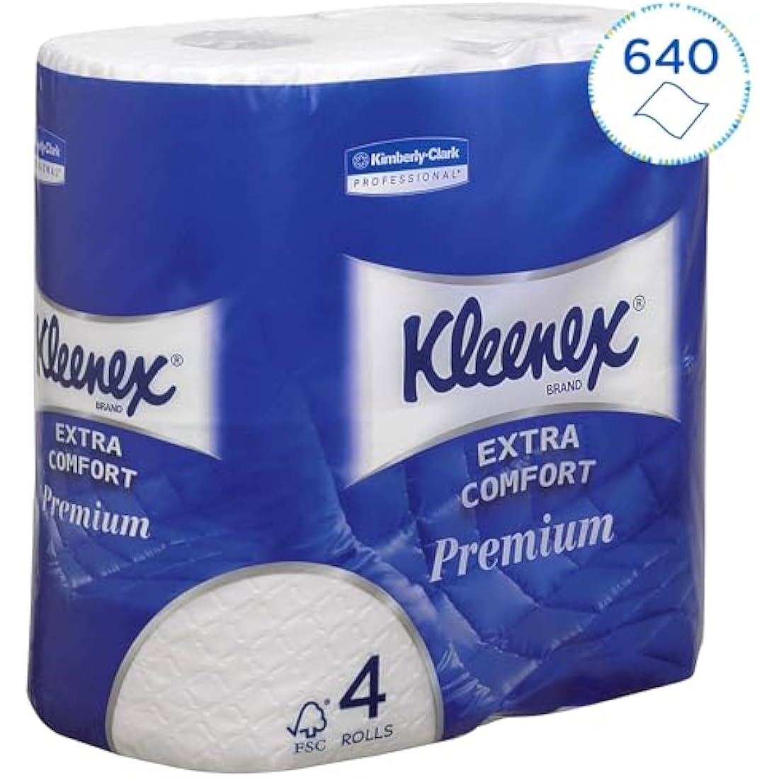 Kleenex Toilet Roll 8484 4-Ply Premium Quilted Toilet Paper, Soft, Flushable, FSC Certified, Luxury Bathroom Tissue, 24 Rolls x 160 Sheets (3,840 Sheets Total)