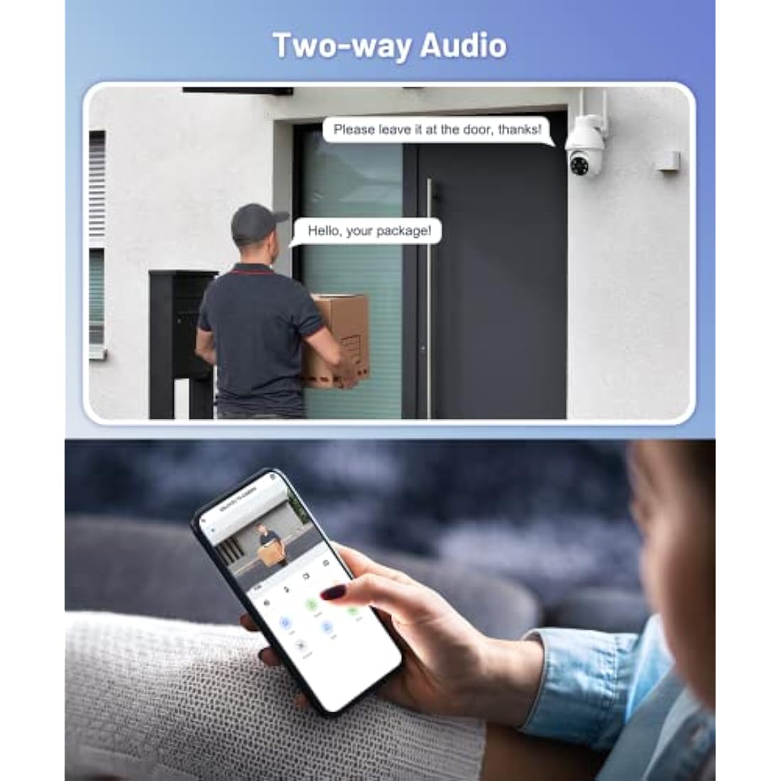 GALAYOU 2K Security Camera Outdoor, 360° CCTV Camera, Home Security WiFi Camera with Color Night Vision, Pan-Tilt View, App Notification, 2-Way Audio Y4