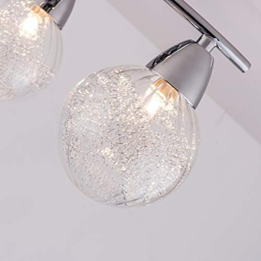 AUROLITE BOLLA 3xG9 LED Bulbs Included - Semi Flush Ceiling Light, Polished Chrome Finish, 12W, Ideal for Living Room, Bedroom, Kitchen, and Hallway (Straight, Natural White 4000K)