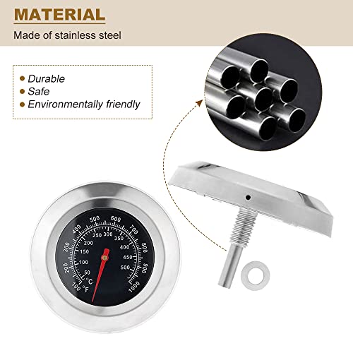Mtsooning 1Pc 3" BBQ Thermometer Gauge Face 1000F Temperature Barbecue Charcoal Grill Smoker