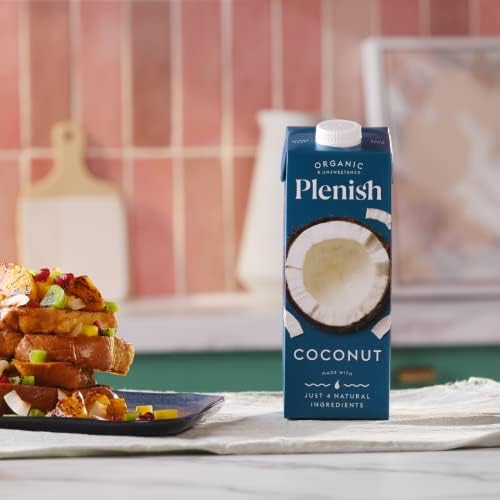 Plenish Organic Unsweetened Coconut Milk 1L (Pack of 8)