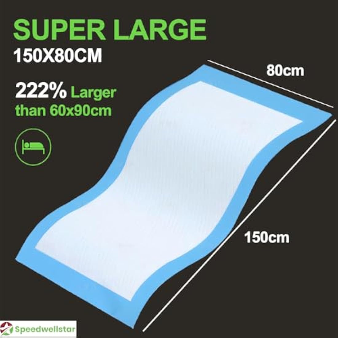 Speedwellstar Extra Large Dog Toilet Training Pads - Super Absorbent Pet Incontinence 150x80cm 2300ml Capacity, Pack of 20