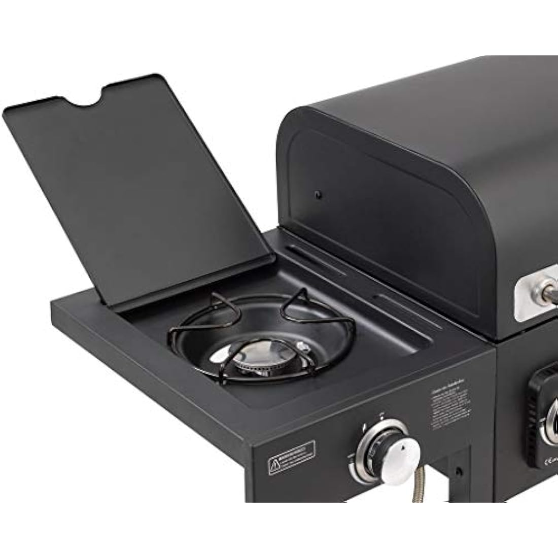 CosmoGrill Hybrid 4 Burner Barbecue DUO Dual Fuel BBQ 3+1 Gas Grill & Charcoal Smoker BBQ Grill, Built-in Thermometer, Warming Rack, Outdoor Portable Large Coal Barbecue for Home Garden Party Cooking