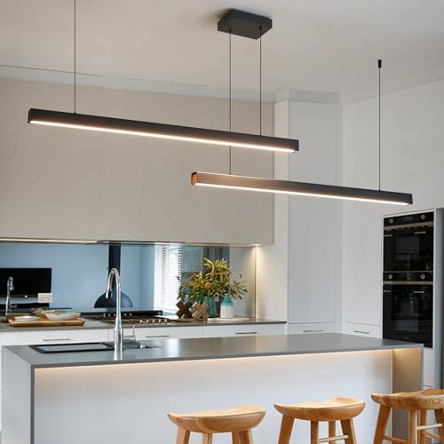 Mikeru 200cm Long Pendant Light, Put Together Kitchen Pendant Lights Over Island Dimmable Pool Table Lights 10% to 100% Dining Table Chandelier with Memory Function for Living Room, Conference Room