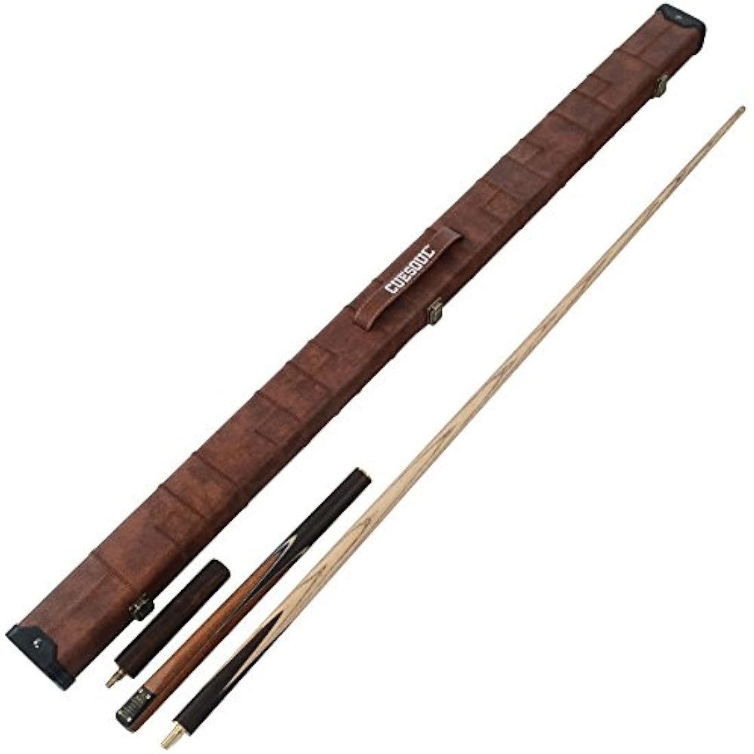 CUESOUL Classic Handmade 57 inches 18oz Rosewood 3/4 Jointed Snooker Billiard Pool Cue with Case, rosewood Butts and leathertte Protective Cue Case-9.5mm Tip Snooker Cue Set