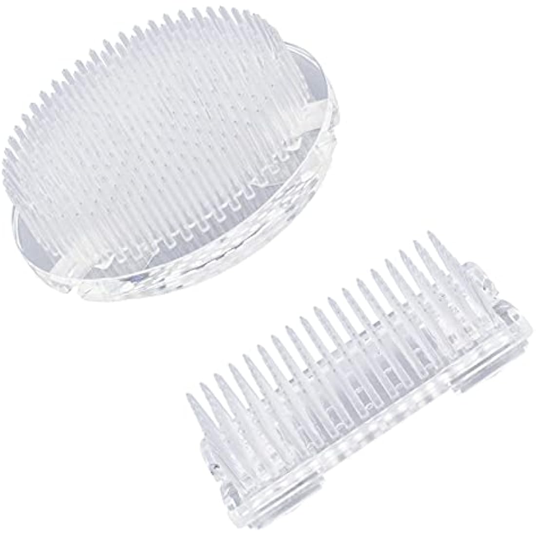 WANDIC 2Pcs Flower Frog, Round Rectangle Clear Plastic Ikebana Kenzan Frog Japanese Holder with 3 Suckers for DIY Flower Craft