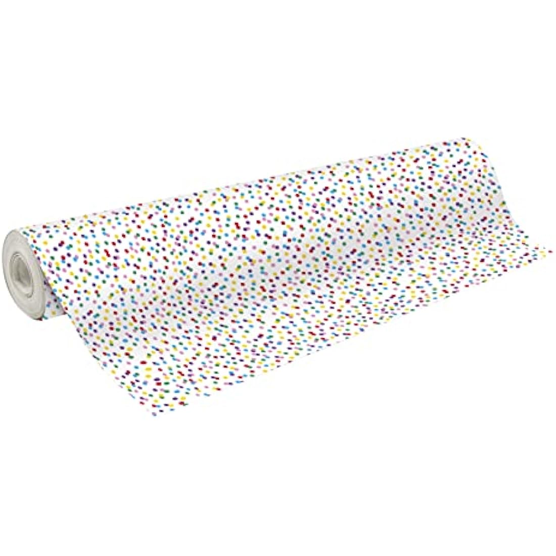 Clairefontaine 211942C - A reel of gift wrap - Wedding ring 60g - Dimensions: 50x0.70m - Pattern: Multicolored Dots, White Background - Gift Wrapping, Special Long Length, Gift Wrap