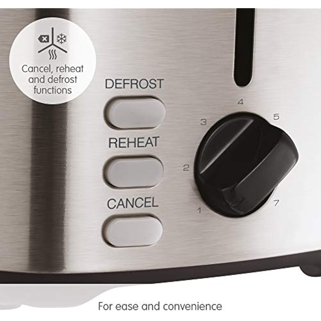 Morphy Richards Equip 2 Slice Toaster, Defrost and Reheat, Browning Controls, Variable Wide Slots, Removable Crumb Tray, 800W, Stainless Steel, 222067