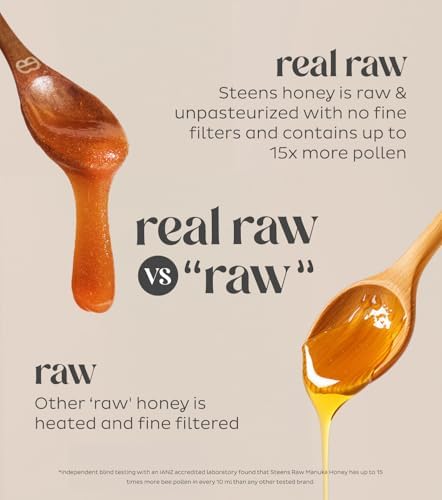 Steens Manuka Honey - MGO 263+ - Pure & Raw 100% Certified UMF 10+ Manuka Honey - Bottled and Sealed in New Zealand - 500g