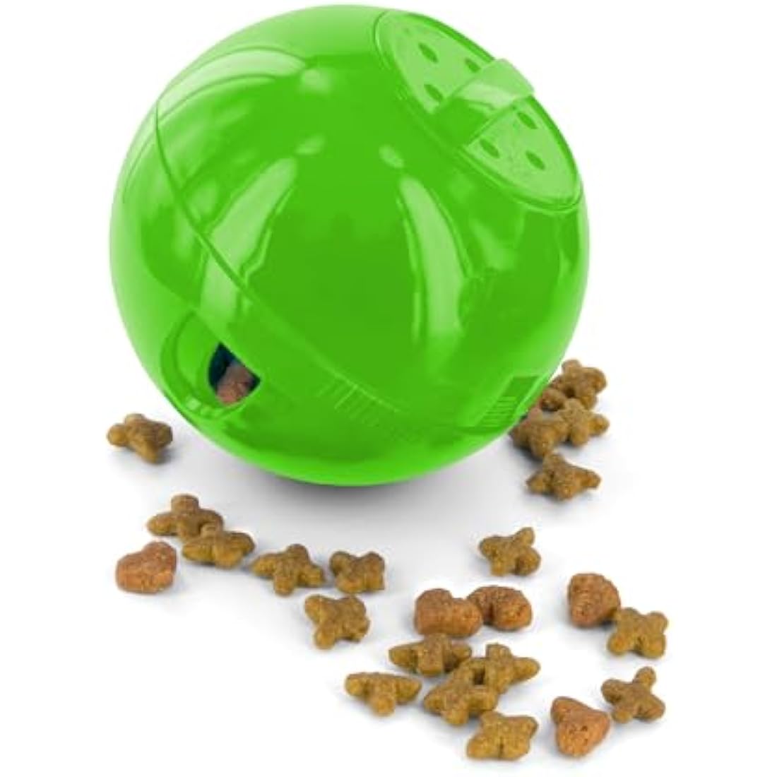 PetSafe Pet Supplies SlimCat Food-Dispensing Cat Toy Green, Treat Toy, Interactive Food Dispenser, Activity Snack Ball for Cats of All Ages, Green, Medium