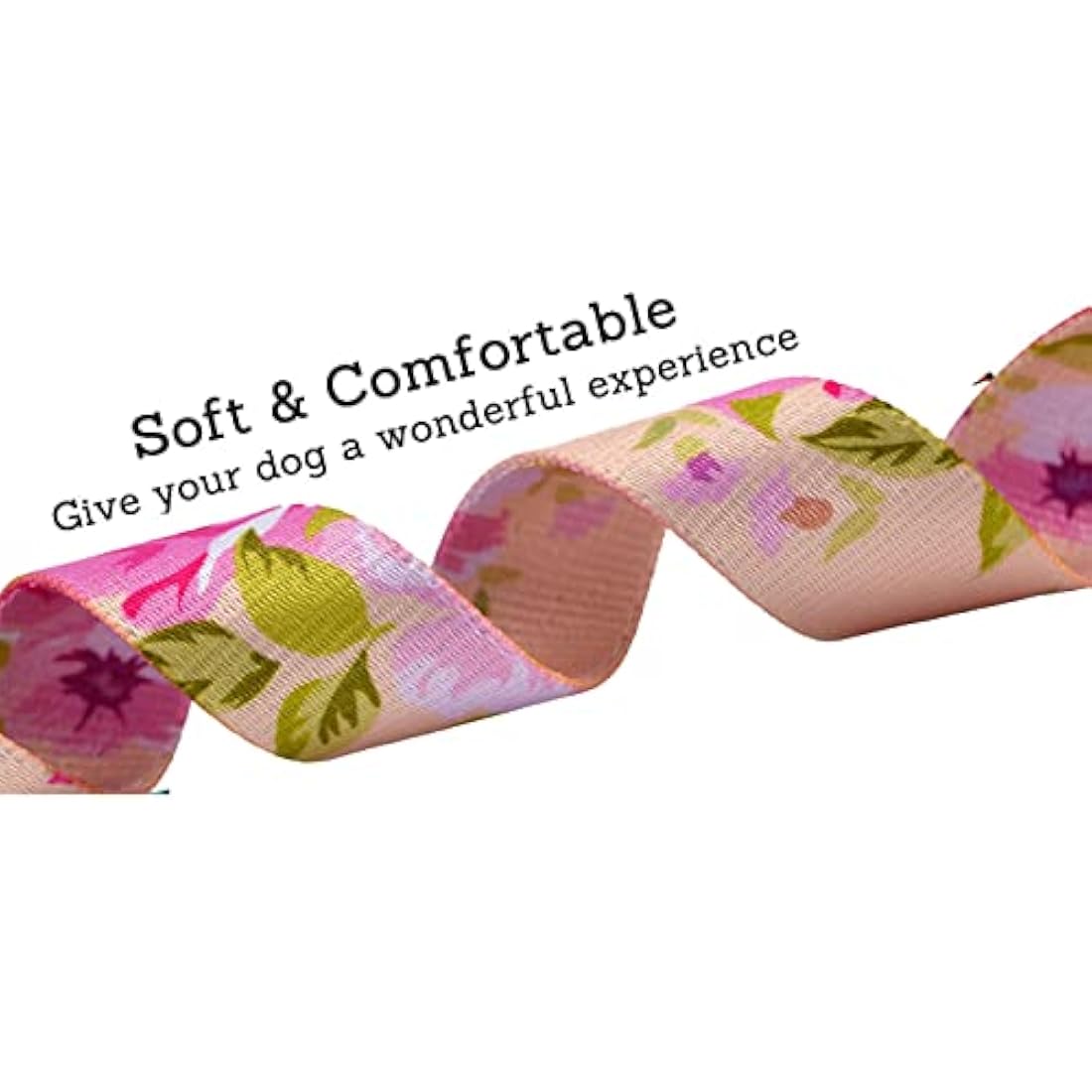 Mihqy Dog Collar and Lead Set with Bohemia Floral Tribal Geometric Patterns - Soft Ethnic Style Collar Adjustable for Small Medium Large Dogs(Pink Rose Set,S)