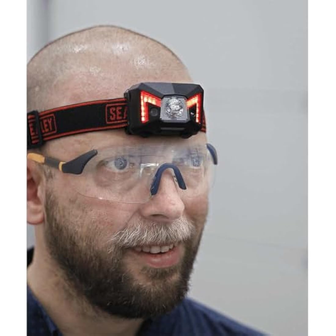 Sealey HT102R Rechargeable Head Torch 3W SMD LED with Auto-Sensor ,Red-