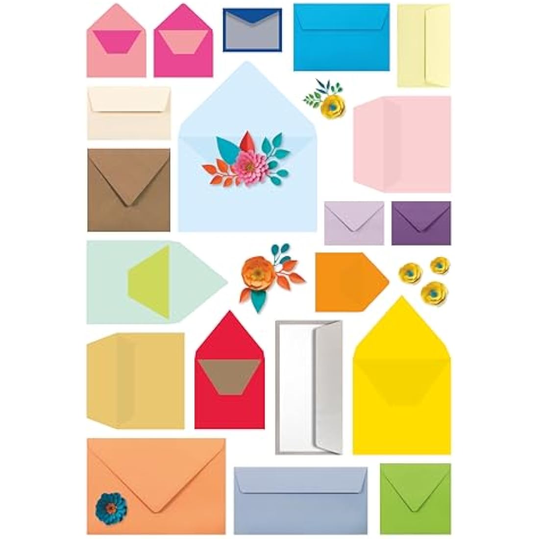 Clairefontaine - Ref 5473C - Pollen Envelopes (Pack of 20) - 165 x 165mm Sized, 120gsm Paper, Gummed Seal, Inkjet & Laser Printer Compatible, Acid Free - Green