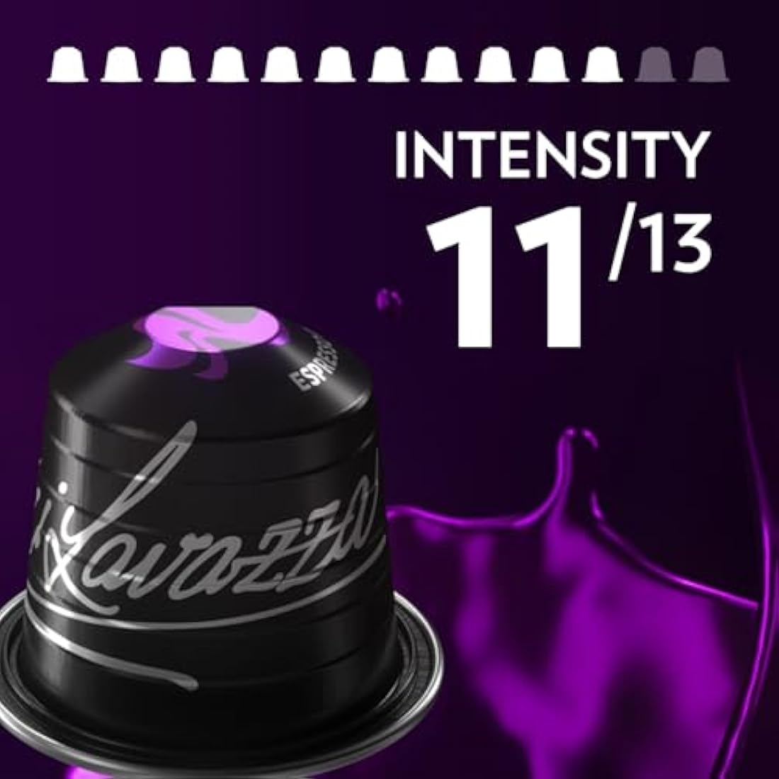 Lavazza, Espresso Maestro Intenso, 100 Aluminium Capsules Compatible with Nespresso Original Machines, Wood, Spice, & Cocoa Notes, Arabica & Robusta, Intensity 11/13, Medium Roasting