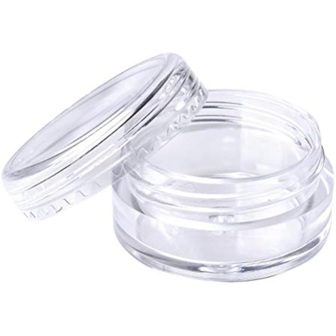 kuou 50 Pcs Empty Plastic Cosmetic Jars, 5ml Sample Containers Pots Bottles with Clear Lids