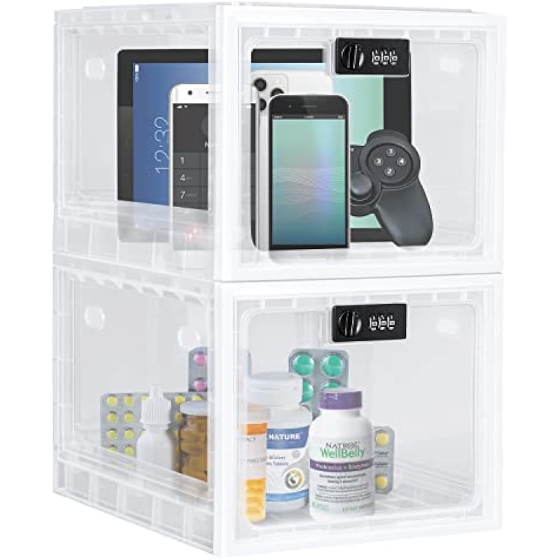 Lalifebuss Medicine Lock Box, Medication Lockable Container for Refrigerator Food Safe Locking Locker Tablet Phone for Kitchen Home School and Office Safety