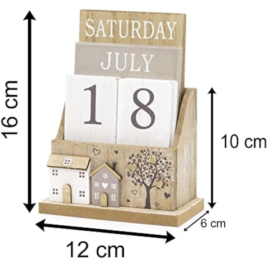 Shabby Chic Wooden Perpetual Calendar | Desk Calendar Flip Calendar | Desktop Calendar House Calendar