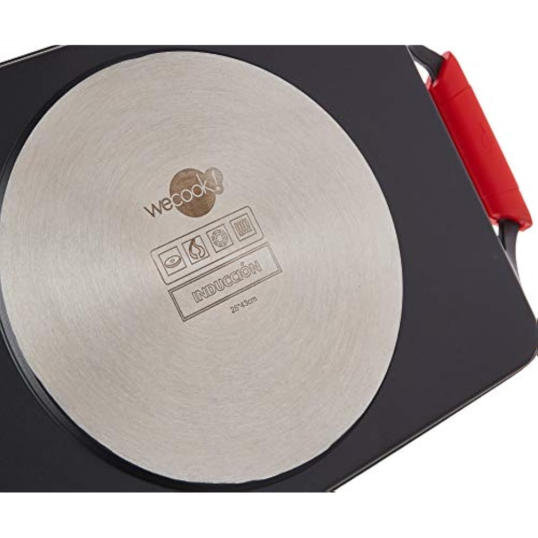 WECOOK! Ecochef Induction Roasting Pan, 43 x 25 cm, Cast Aluminum, Non-Stick Titanium Quantanium Ecological Without PFOA, 5 mm Thickness, Silicone Handles, Ceramic Hob, Gas, Oven