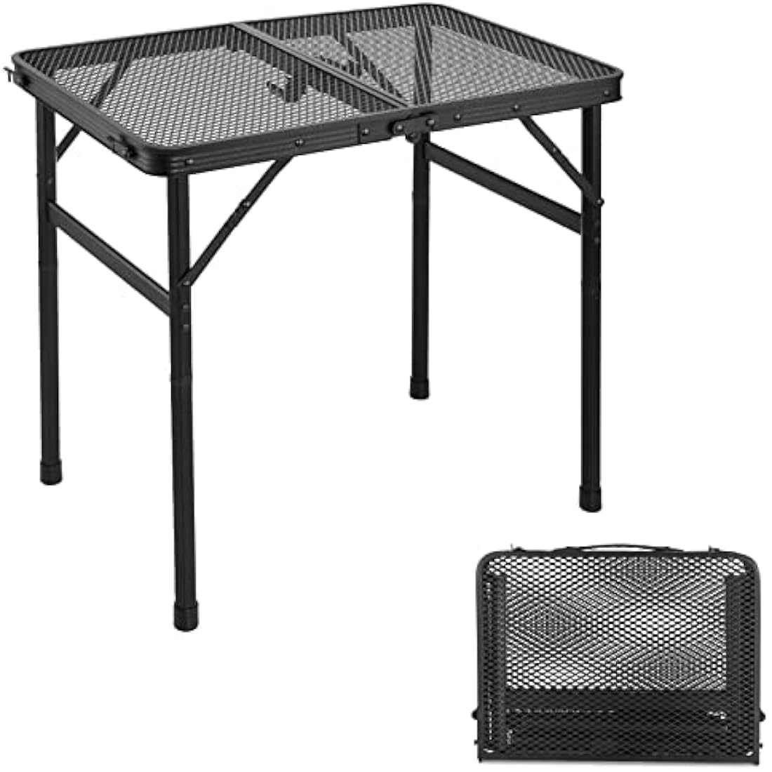 Odoland Portable Camping Table Ultralight Aluminum Folding Picnic Table Small Camp Table for Beach Hiking Backpacking Outdoor Indoor Picnic RV BBQ Black