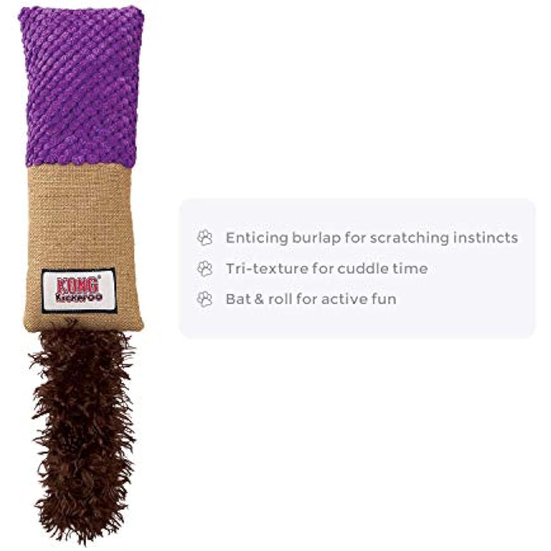 KONG - Kickeroo - Play Enticing Cat Toy, North American Premium Catnip (Colours May Vary) - Cuddler Pattern