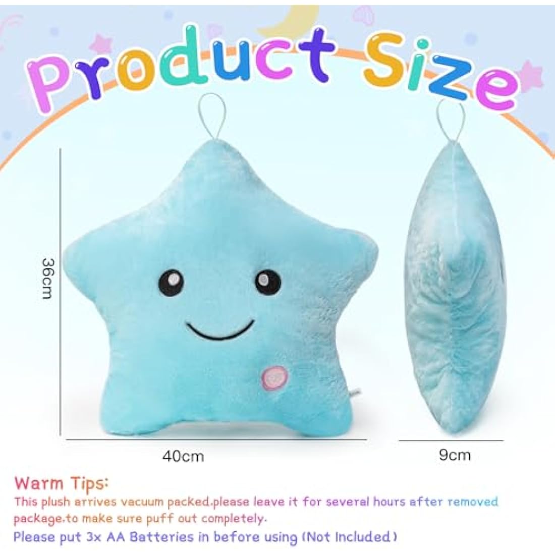 NYOBABE Sensory Toys for Autism,Light Up Star Teddy Sensory Lights for Toddlers,Kids Sleep Aid Adhd Autism Toys,Autism Sensory Equipment,Birthday Xmas Gifts for Boys Girls Ages 3 4 5 6 7 8 9 Blue