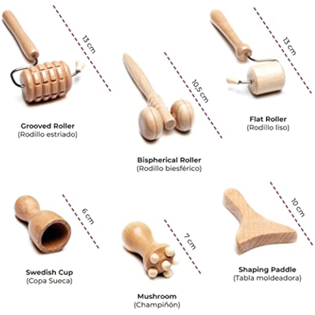 BICTIVE® Wooden Face Roller and Gua Sha Set. Wood Therapy Tools for Face, Slimmer, Face Rollers for Women, Facial Tools, Massager for Face Firming, Double Chin and Contour.