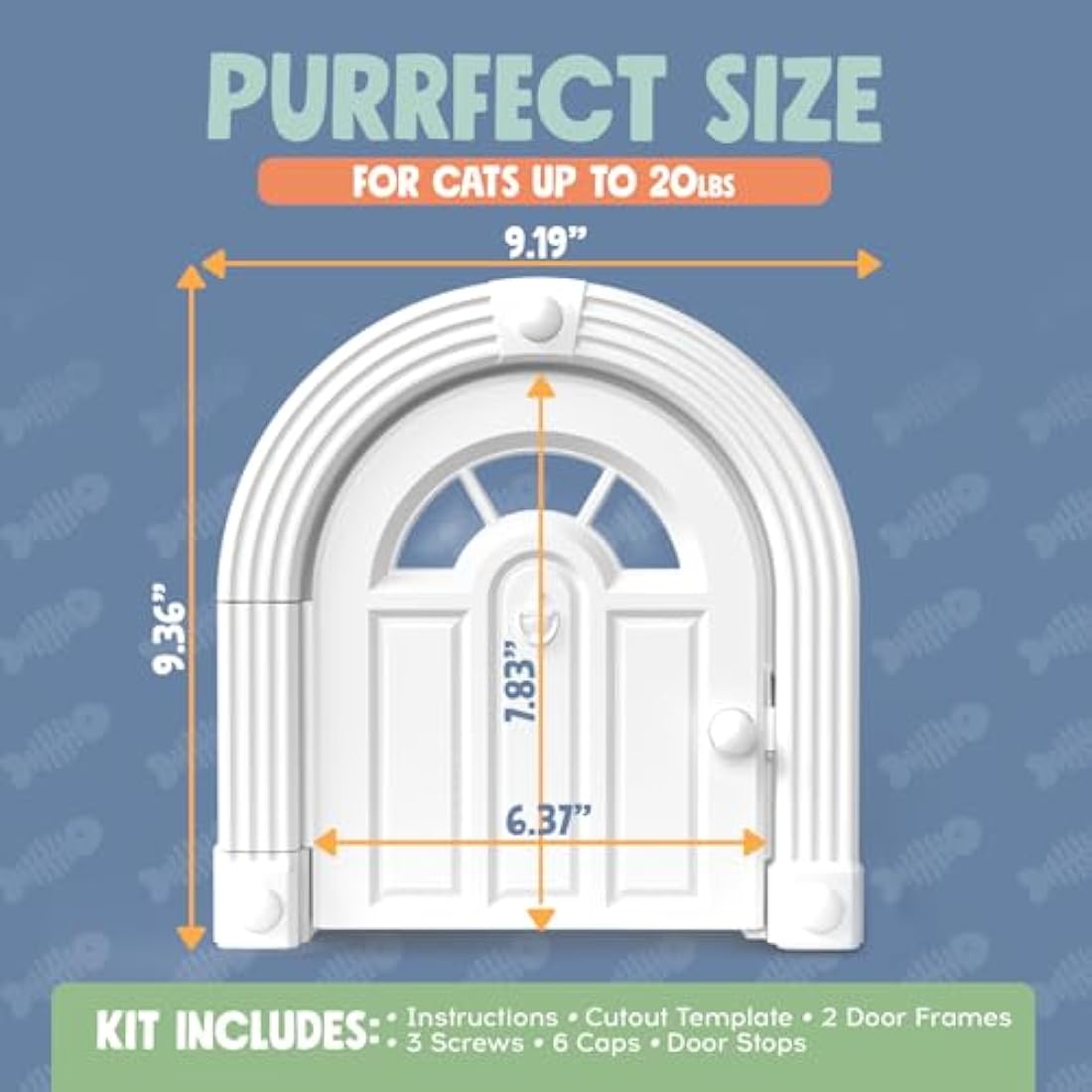 Purrfect Cat Door - No-Flap Interior Door for Cats Up to 20 lbs, Easy DIY Setup, Secured Installation in Minutes, No Training Needed