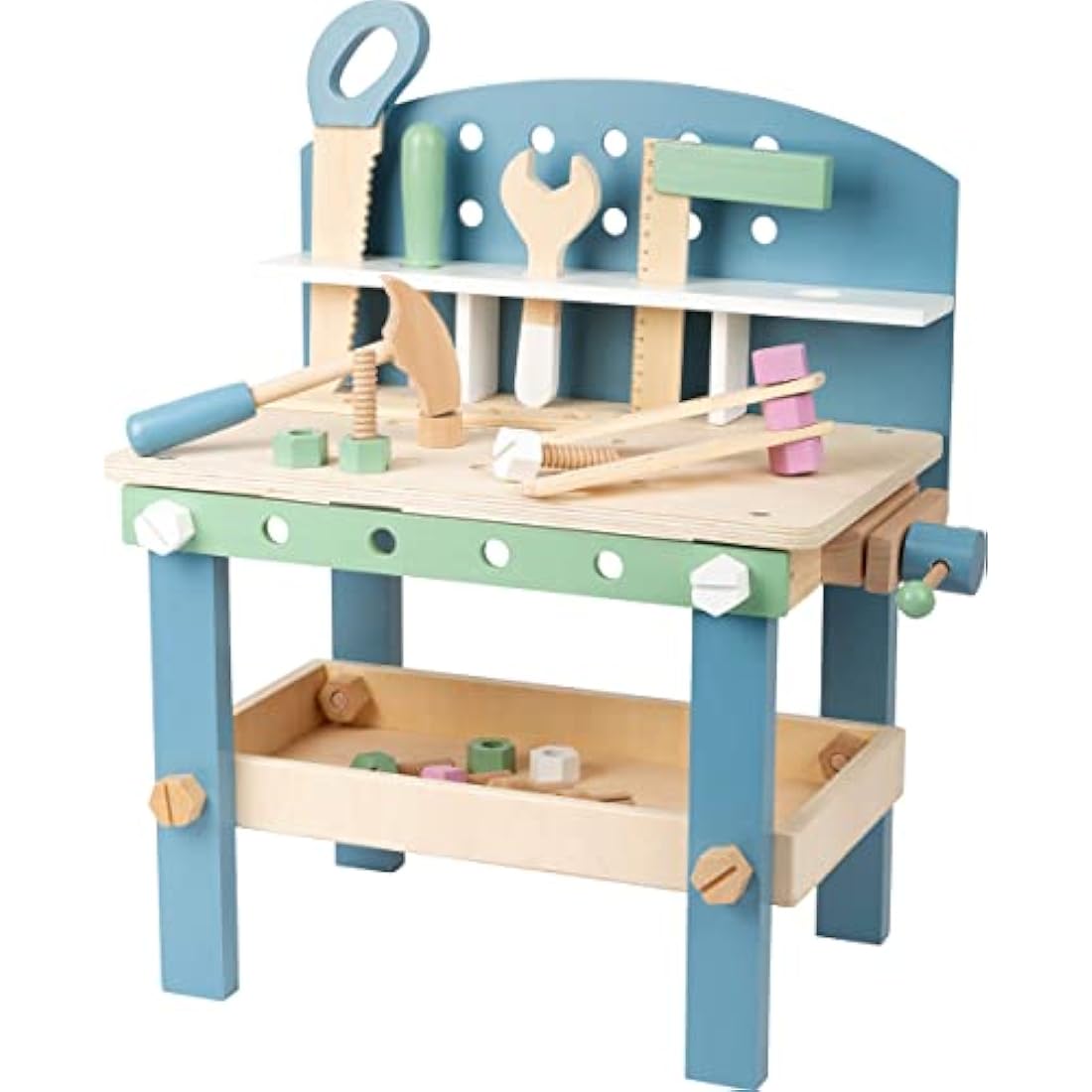 Small Foot 11376 Scanline Workbench Compact, Children's Workbench Made of FSC Wood, with Tools and Accessories