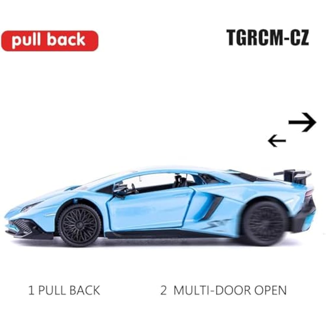 TGRCM-CZ 1/36 Scale Lamborghini Aventador LP700-4 Casting Model Car, Zinc Alloy Pull Back Vehicles Toy Car for Toddlers Kids Boys Girls Gift (Blue)