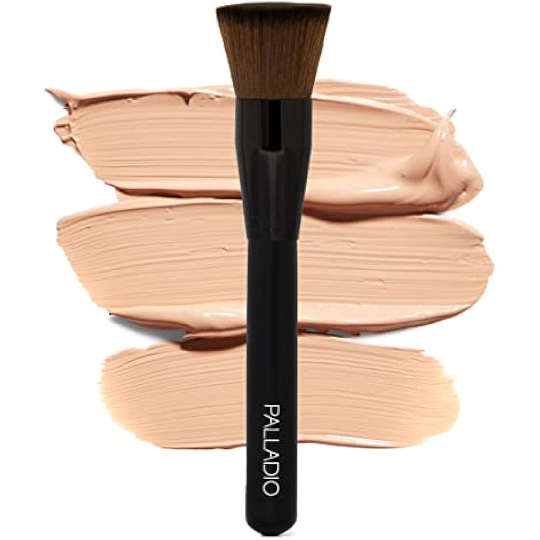 Palladio Flat Kabuki Brush, Professional Makeup Brush for Foundation, Face Blush, Powder, Cream, Contour & Highlight, Synthetic Bristles Provide Buildable Coverage for a Natural Even Looking Finish