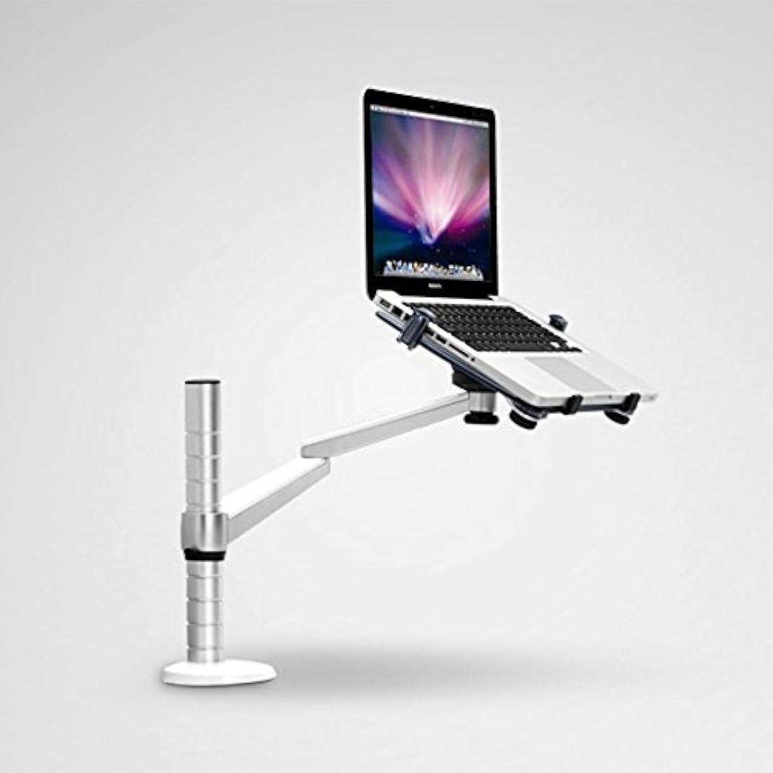 Thingy Club Adjustable Aluminium Universal Single Arm Laptop/Tablet Stand Desk Mount Bracket for 10"-15.6" Laptop with Adjustibility (Tilt ±15°|Swivel 180°|Rotate 360°)