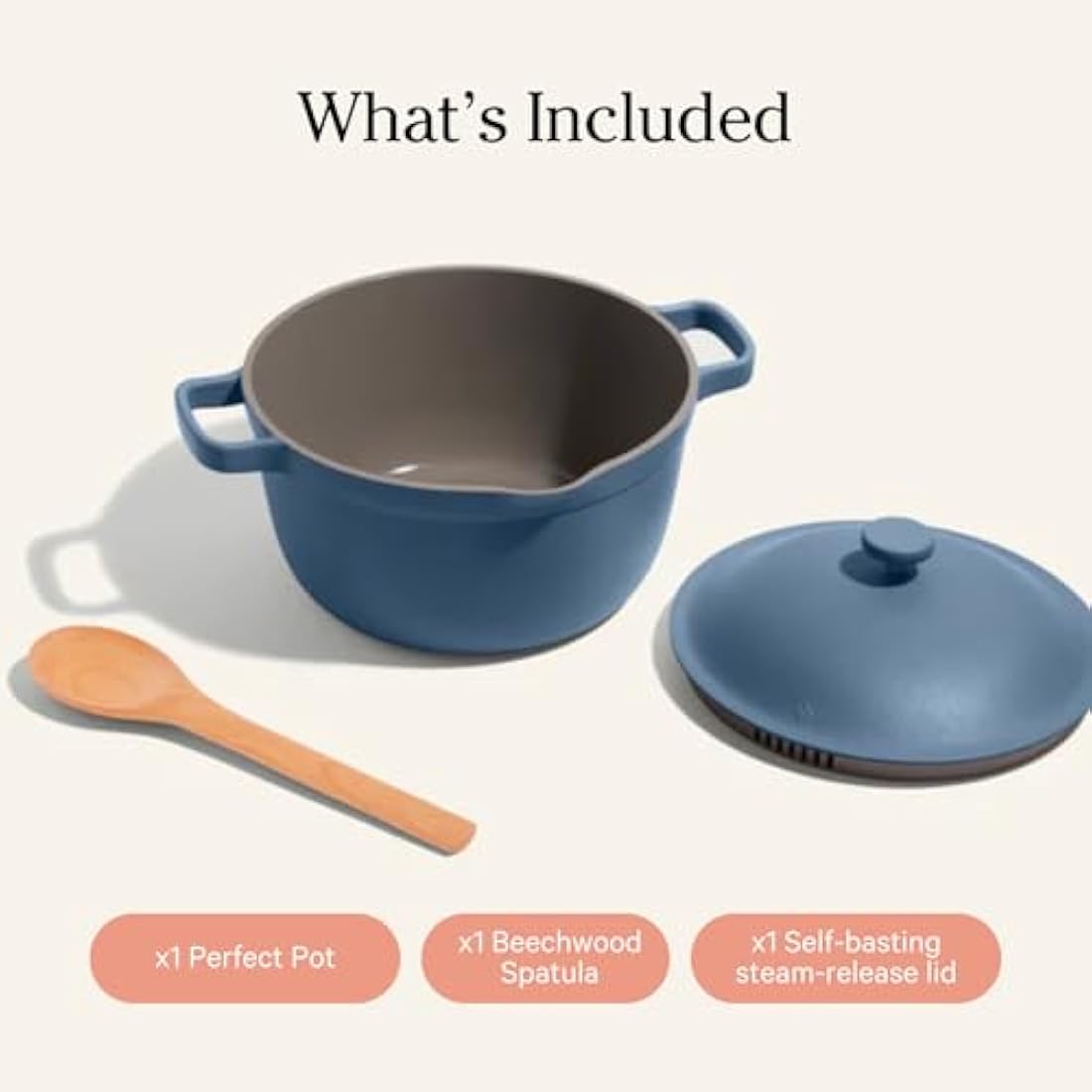 Our Place Perfect Pot - 5.2 L. Nonstick Ceramic Sauce Pan with Lid | Versatile Cookware for Stovetop and Oven | Steam, Bake, Braise, Roast | PTFE and PFOA-Free | Toxin-Free, Easy to Clean | Blue Salt