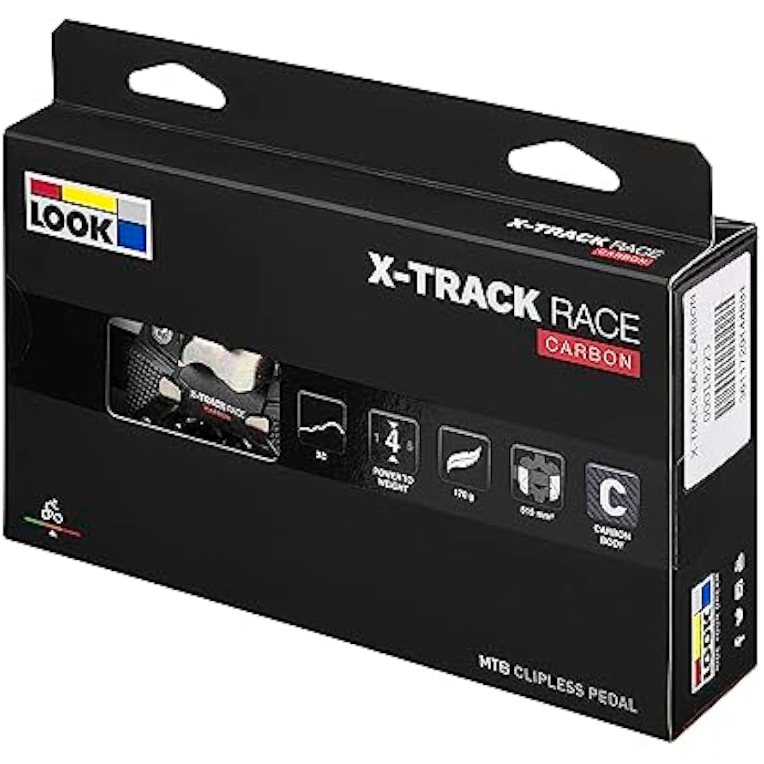 LOOK Cycle - X-TRACK Race Carbon MTB Pedals - Standard SPD Mechanism Compatible - Carbon Body - Chromoly+ Axle - Large Platform - Extremely Reliable Clipless Pedals